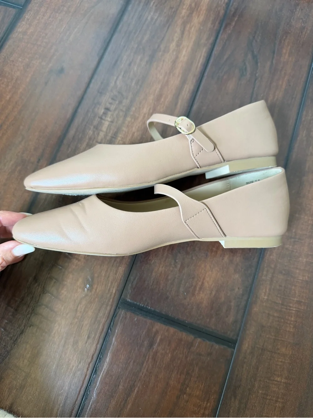 Banana Republic Factory Vegan Leather Nude Tan Mary Jane Flat
